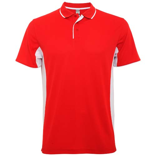 Polo sport personnalisé unisexe Montmelo ROLY Rouge / Blanc